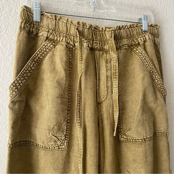 Anthropologie Rhys Utility Linen Blend Pull On Joggers Pants in Moss size small - Picture 2 of 11